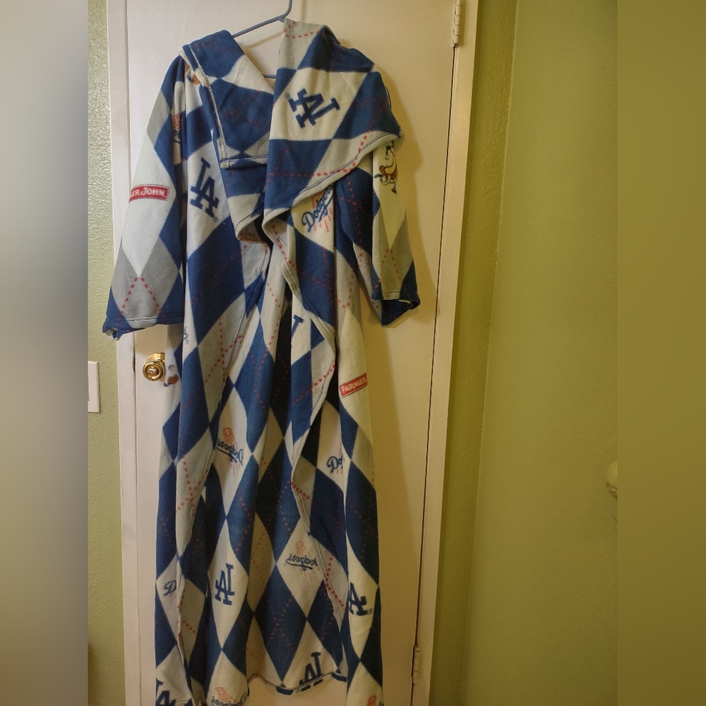 Dodgers Los Angeles Red Blue Polyester Comfy Cozy Soft Lounge Snuggie Blanket